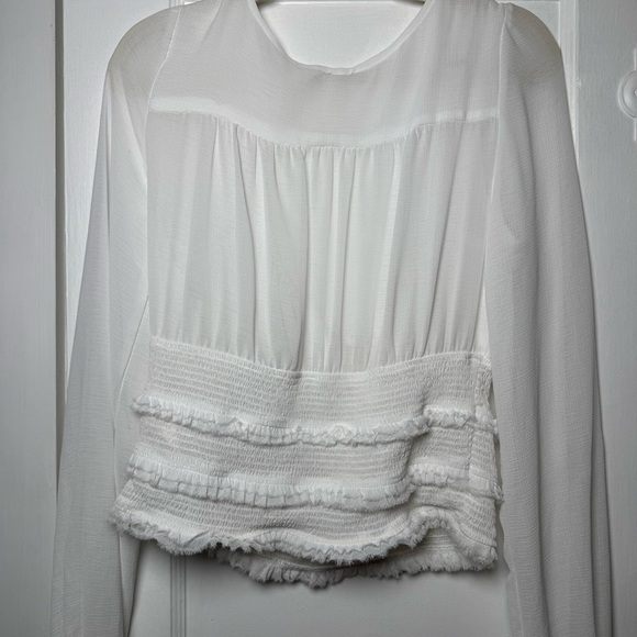 Free People Solid Lolita Coastal Boho Blouse White Size Large - Picture 13 of 16